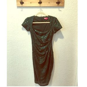 Sequin Emerald Green Holiday Dress